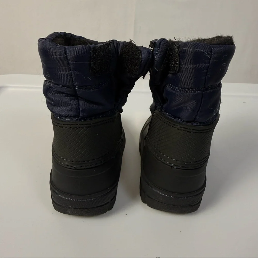 London Fog Jett Waterproof Kids Blue Black‎ Snow Boots sz 6C Winter Outdoor